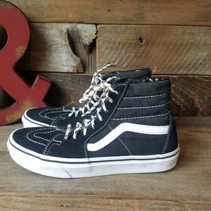 Classic Vans Black Suede & Fabric High Tops Size7